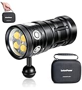Diving Torch, LetonPower TS S 10000Lumens Professional Diving Torch, 1000m Diving Torch, Tor...
