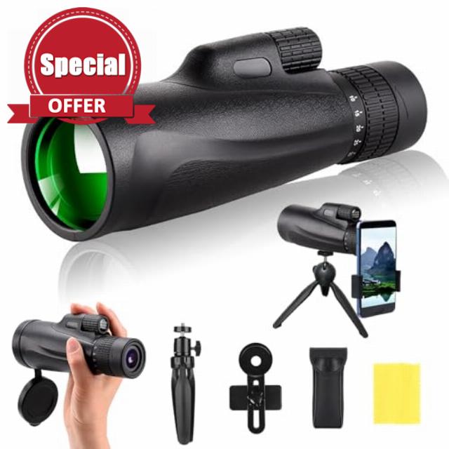 10-30X50 Zoom Monocular Telescope for Adults - High Power Compact Monoculars with BAK4 Prisms and FMC Lens - Dual Focus Monocular Waterproof Telescope for Birdwatching Hiking Traveling Hunting Conce