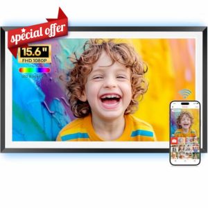 Frameo Digital Photo Frame -15.6" WiFi Large Digital Picture Frame with 1920x1080 FHD IPS Touchscreen