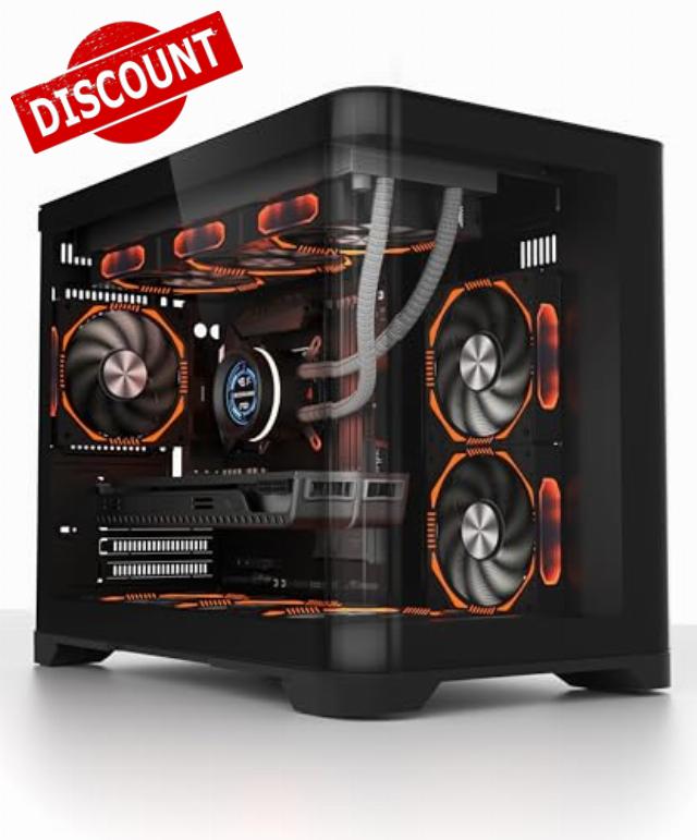UV6 Micro ATX Black PC Gaming Case - Dual Chamber