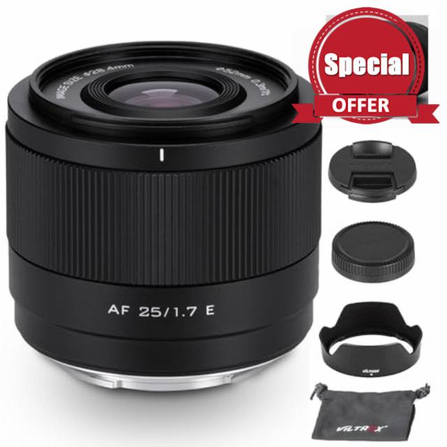 VILTROX 25mm f1.7 E-Mount Large Aperture STM APS-C Auto Focus Prime Lens for Sony E-Mount Cameras A7C A7RII A7SII A7II A7RIII A7IV A7RIV A9 A1 ZVE1 A93 A6700 A6600 A6500 A6400 FX3 ZV-E10 FX30 ZV-E10II