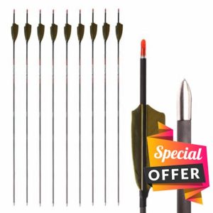 PHILOCS 12 pcs Army Green Turkey Feather Arrows ID 4.2 mm Spine 300 350 400 500 600 700 800 900 1000 1100 1300 1500 1800 Hunting Practice Arrow