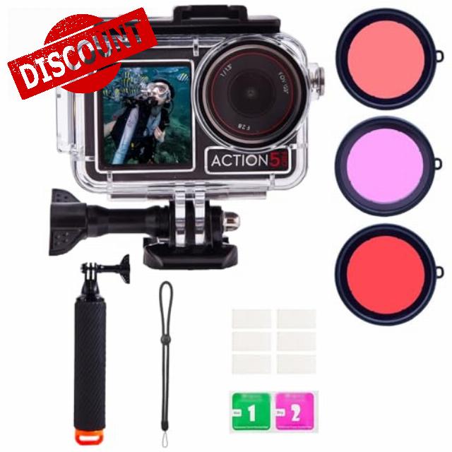 UnisonPet Waterproof Case for DJI Osmo Action 5 Pro/4/3 with 3 Pack Dive Filters