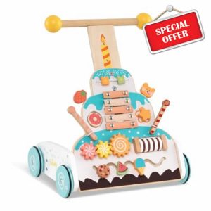 COSTWAY Wooden Baby Walker