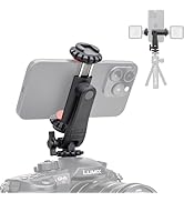 Zeadio Tripod Smartphone Mount, Cell Phone Holder Adapter Clamp with Cold-Shoe Mount, Selfie Stic...