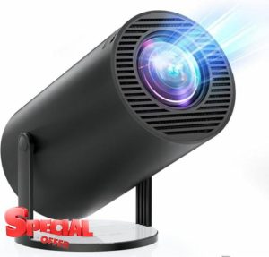 [Built-in Apps & Android 11.0] Mini Projector with WIFI 6 and Bluetooth