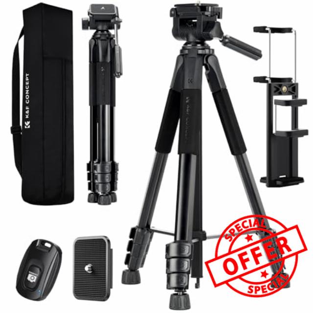K&F Concept Compact 68'' Lightweight Tripod for DSLR Camera