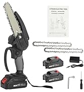 Mini Chainsaw Cordless, 6 Inch Electric Chainsaw, 650W Battery Chainsaw with Strong Motor, Cordle...
