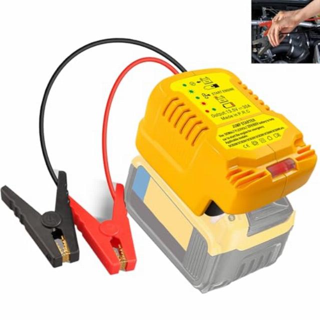 Jump Starter Adapter for DeWalt 20V/60V Li-ion Battery Powered with Jumper Cable Clamps Portable Car Battery Charger Jump Starter(Battery Not Included)
