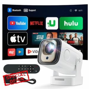 Mini Projector 4K Portable Projectors 1080P HD WiFi/Bluetooth Projector for Bedroom