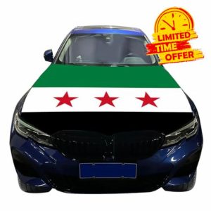 Syrian Flag Syria Arab Flag for Car Hood Cover 4X5Ft for Accessories Fits Coupe Saloon SUV MPV