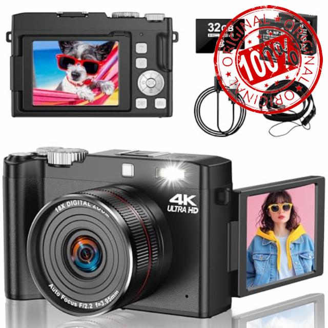 4K Digital Camera - 64MP Autofocus Vlogging Camera