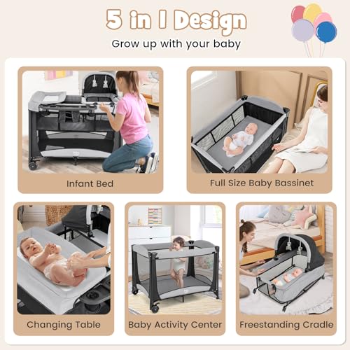 5 in 1 Portable Baby Bed Playard