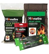 Homefire Shimada 12 Heat Logs, for Wood Burners, Open Fires, Multi-fuel Stoves (3 Packs)