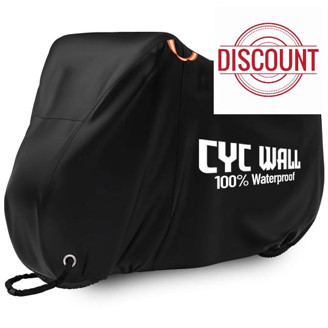 CYCWALL Outdoor Bike Cover for 1-2 Bikes - Heavy Duty 600D Oxford Tear Resistant and Windproof