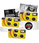 Disposable Camera Bundle with Novocolor APM401004 Single-Use Film Cameras with 27 Exposures x2 an...