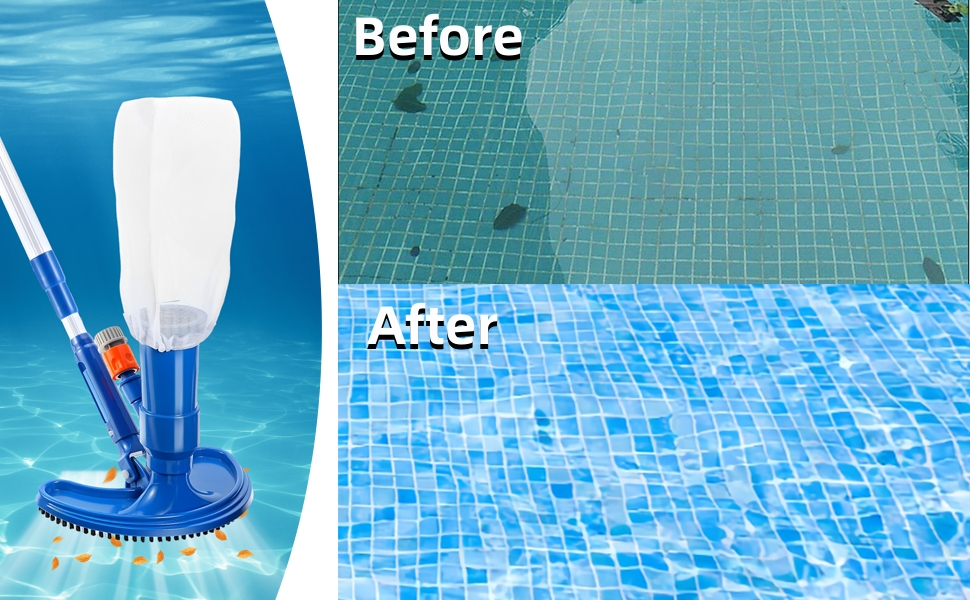 Pool Vacuum Cleaner, Portable Jet Vacuum Head Pool Maintenance Kit Pool Cleaning Kit