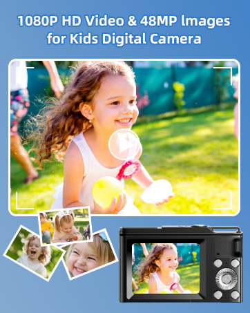 Digital Camera,COLALY Autofocus UHD 48MP Kids Camera with 8G SD Card,2,4'' Screen with 16X Digita...