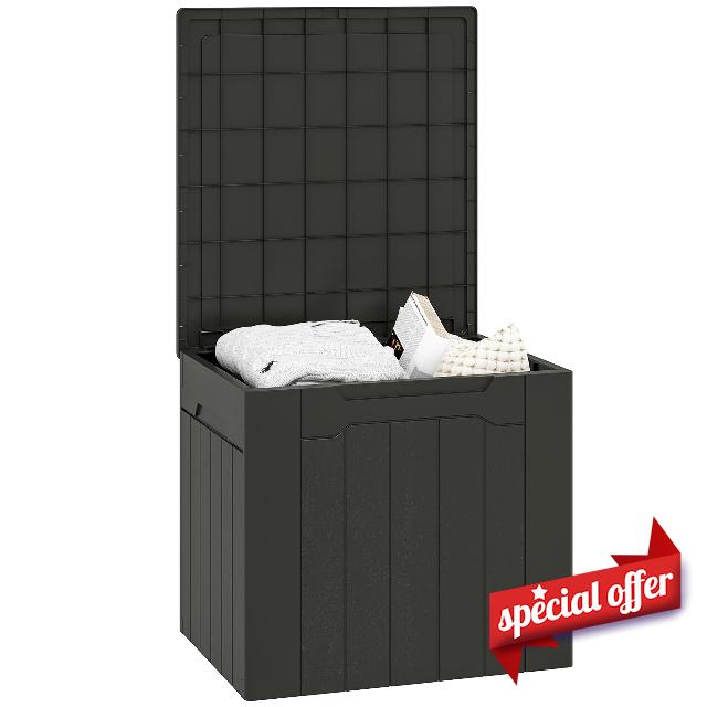 HOMCOM 107L Outdoor Balcony Garden Furniture Storage Box with Lock Hole