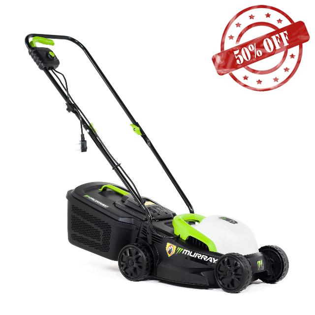 Murray Corded Electric Lawnmower 2-in-1 - Compact Lawn Mower 1200W/32cm with Grass Box 27L for Small Lawns - Ergonomic Soft Grip for Easy Grass Cutting