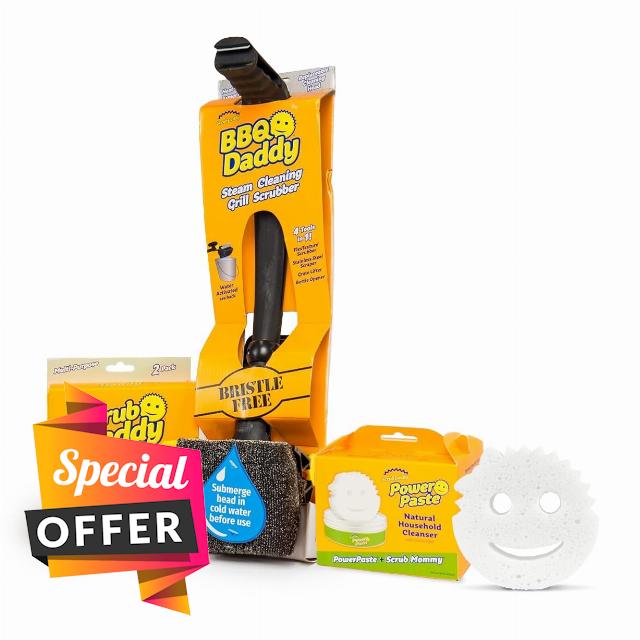 Scrub Daddy Household Cleaning Supplies - The Microfiber BBQ Bundle - Includes 2 Microfiber Towels