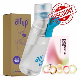 AIR UP® water bottle Twist Pro original starter set with pods in 5 flavours I 600ml drinking bottle with sugar-free flavouring I dishwasher-safe