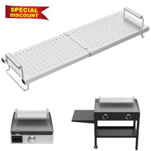 DELSbbq Adjustable Grill Warming Rack for Blackstone 17 22 28 36-Inch Griddle