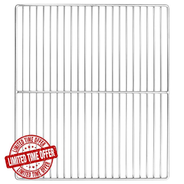 idaXL Silver Stainless Steel Grill Rack - 45x40x1cm Durable BBQ Accessory for Outdoor Cooking Garden/Patio