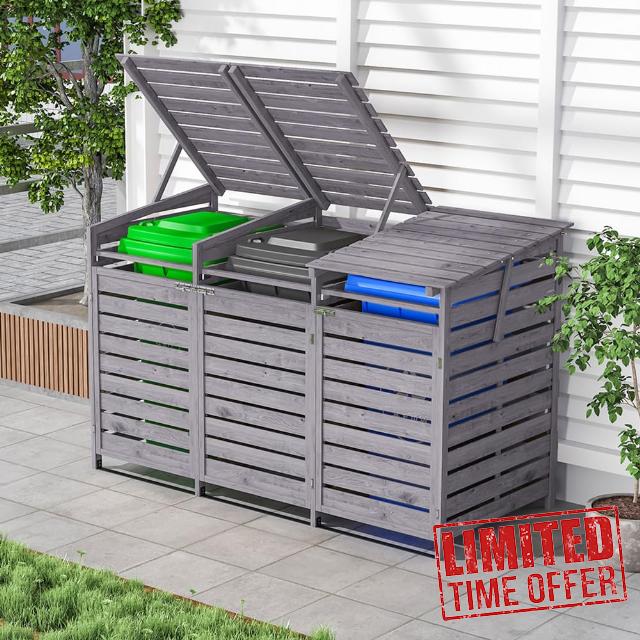 Wheelie Bin Storage 3 Bin Storage for Wheelie Bins