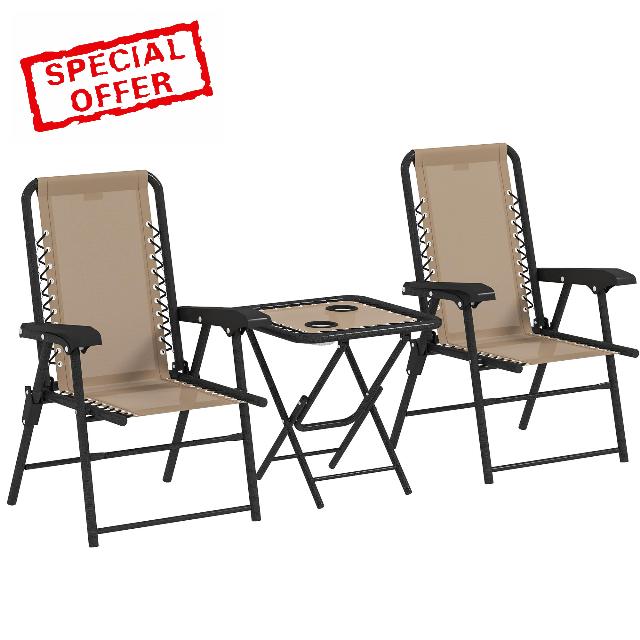 Outsunny 3 Pieces Garden Bistro Set