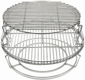 S28 3 Tier 5 Piece 304 Stainless Steel Grill Stack Rack Replacement Kit for Big Green Egg Large
