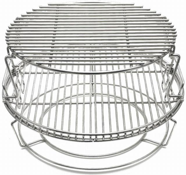 S28 3 Tier 5 Piece 304 Stainless Steel Grill Stack Rack Replacement Kit for Big Green Egg Large