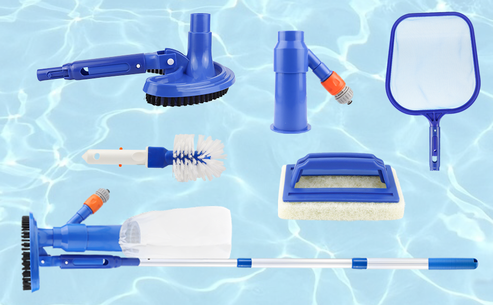 Pool Vacuum Cleaner, Portable Jet Vacuum Head Pool Maintenance Kit Pool Cleaning Kit