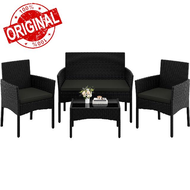 Yaheetech 4 Pieces Outdoor Patio Conversation Set