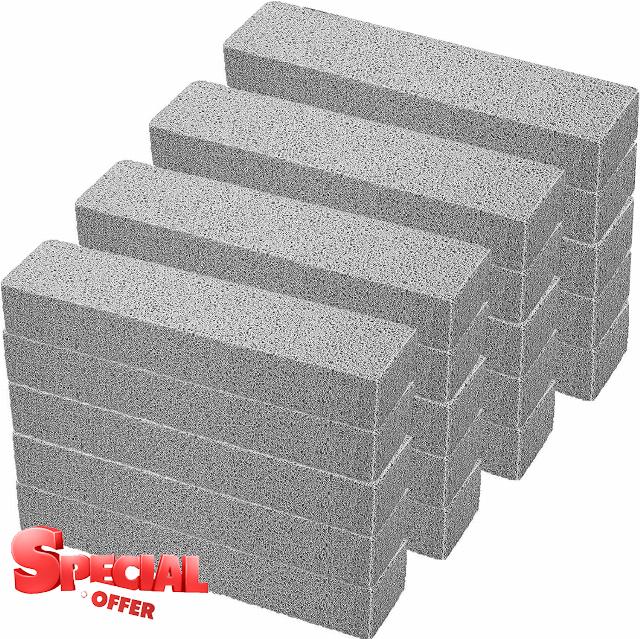 LYCN Pack of 20 Cleaning Stone Grill Pumice Stone Cleaner Reusable Descaling Stones Bathroom Cleaning Stone for Grills or Frying Pans Rust Toile