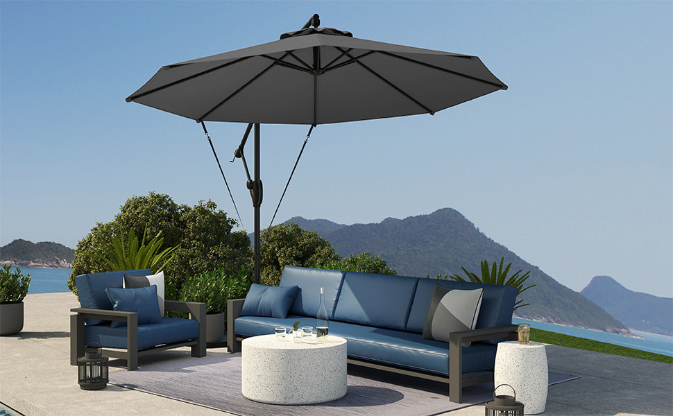 large free standing duty umbrellas set shades