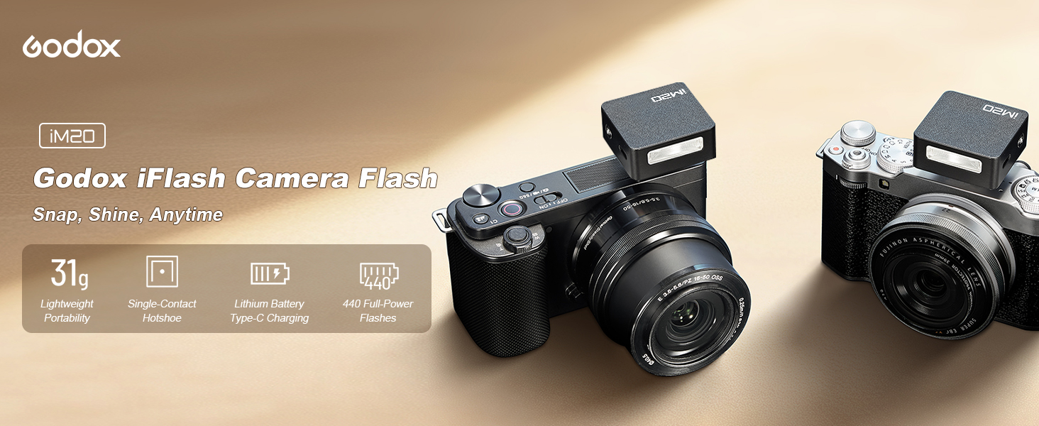 GODOX iM20 Camera Flash Mini Camera Flash, 6000K±200K Godox im20 Mini Flash