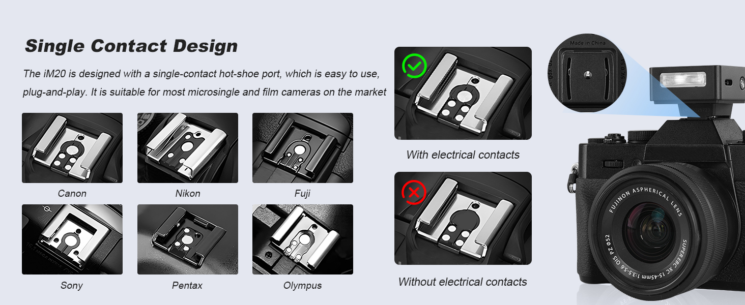 Godox iM20 Mini Camera Flash Speedlite - 470 mAh/Type-c Charge/440 Full-Power Flashes/3s Recycle Tim