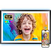Frameo 10.1 Inch WiFi Digital Picture Frame Yellow Wood