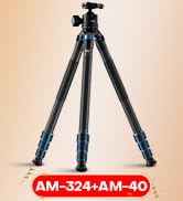 SIRUI AM-324 Carbon Fibre Tripod for Camera, 145cm Professional Heavy Duty Camera Tripod for Trav...