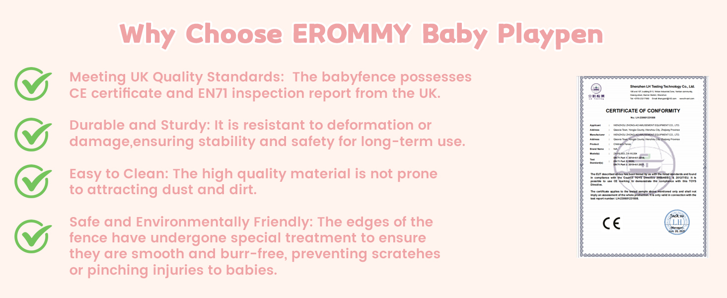 Plastic baby play fence