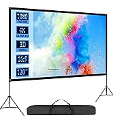 VISULAPEX 120 Inch Projector Screen with Dual Tripods: Wrinkle-Free, Strong Stands, Portable, Ind...