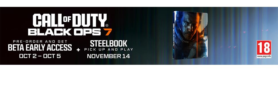 Text reads 'CALL OF DUTY BLACK OPS III' and 'BETA EARLY ACCESS' promotional banner in dark tones with blue accent lighting.
