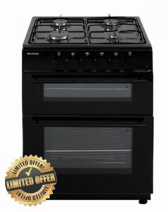 BlueFlame KTF 2200.60 GSF 60 cm Freestanding Dual Fuel Cooker With Double Cavity Oven - Black            [Energy Class A]