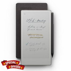 eMarkable Paper Pro Move - Weave Folio Bundle | Ultraportable Colour 7.3" Paper Tablet with Marker Plus Pen with Eraser