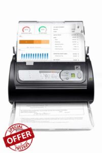 Plustek PS188 Desktop Document Scanner - 30ppm Duplex Scanning - Double Sided with 50 sheet Automatic Document Feede