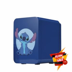 Disney Stitch Mini Fridge 4 Liter Portable Cooler 6 Can AC/DC Powered Thermoelectric Drink Snacks Skin Care Cool Gift for Disney Fans
