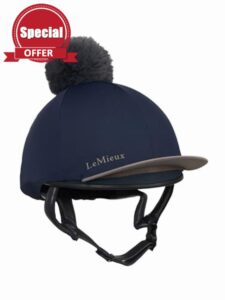 LeMieux Classique Pom Horse Riding Hat Silk - Navy Blue