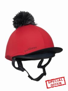 LeMieux Classique Pom Horse Riding Hat Silk - Chilli Red