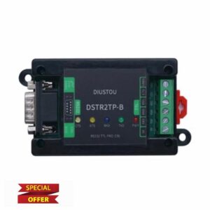 diustou Industrial SP3232 Isolated RS232 to TTL Serial Converter Module with ABS Enclosure DIN Rail Mount with OPTO-Protection 3.3V/5V DB9 Male